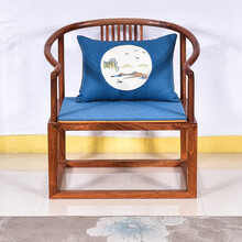 匠人塘红木家具缅甸花梨（学名：大果紫檀）实木新中式禅椅仿人扶手椅靠背椅会客椅办公椅茶桌椅凳子 长76*宽60*坐高40(总高85)cm