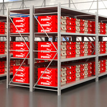 施尔福轻型货架仓储120kg/层家用置物架仓库货架库房展示架金属层架 白色长150*宽40*高200cm四层主架