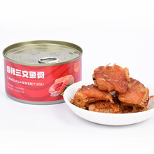 大连风味香辣三文鱼骨罐头即食麻辣海鲜小吃 150g*5罐