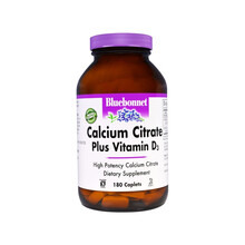 BluebonnetNutrition 非转基因柠檬酸钙+维生素D3 180片 骨骼健康补钙易吸收康