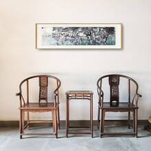 墨斗鱼 闫媛园纸本国画水墨画原作工笔 客厅装饰画古典简约北欧风格沙发背景墙床头餐厅墙面挂画艺术品 清凉世界