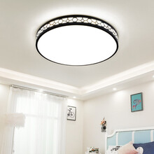 荔华客厅大灯大厅灯客厅灯方形吸顶灯北欧现代简约客厅卧室灯餐厅灯饰led灯超薄灯具客厅吸顶灯 50cm圆形黑框单白光