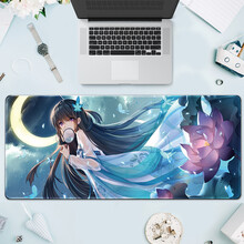 镇魂歌  鼠标垫超大号游戏电竞动漫二次元女生鼠标垫键盘垫加厚桌垫 月下白烛 500*1000*4mm