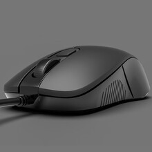 爱国者(aigo)Q21黑色4D版 有线办公鼠标 低音鼠标 商务办公经典对称有线USB接口即插即用 黑色