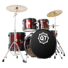 迈斯MES架子鼓成人5鼓3镲4镲儿童初学者入门爵士鼓Q7专业演奏 迈斯Q7 酒红色（五鼓三镲）+大礼包