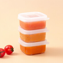 日本进口inomata塑料保鲜盒冰箱食品收纳盒水果密封盒家用储物罐可微波冷冻可叠加 160ml/3个装