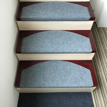 【品牌热卖】行运楼梯垫楼梯踏步垫楼梯防滑地毯免胶自粘毯垫咖啡横条 纯灰色弧形 65*24*3魔术口型