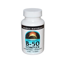 Source Naturals 复合维生素B族 50毫克 100片  b1b2b6b12熬夜上火必备