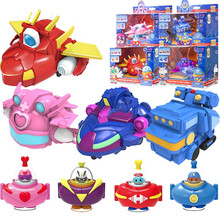 新款开心超人能源核守护者联盟正义机车侠五合体变形机器人套装开心宝贝玩具声光版 新款-四变机车4款盒装