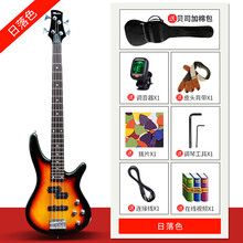 名森贝斯四弦电贝斯吉他电贝司bass初学者入门贝斯吉他演出乐器 日落色【送礼包】