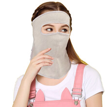 美妮 银纤维防辐射面罩护脸防护颈部甲状腺面罩透气防手机电脑辐射 浅灰色 均码