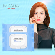 谜尚（MISSHA）水清颜净柔卸妆湿巾30片/盒植物卸妆深层清洁清爽水润控油无残留不伤肌肤韩国卸妆棉 2包装-60片
