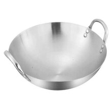 商用双耳炒锅 电砂光无磁无涂层无油烟复合加厚锅底