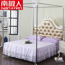 南极人家纺 蚊帐三开门加粗加厚支架不锈钢管落地蚊帐架子蚊帐杆子1.5m1.8米 立杆加粗25mm 1.8m(6英尺)床1.8*2.0米