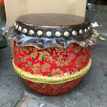 儿童醒狮鼓舞狮鼓6寸牛皮小鼓幼儿园小孩舞狮子玩具佛山狮鼓锣鼓8 6寸鼓(红色)