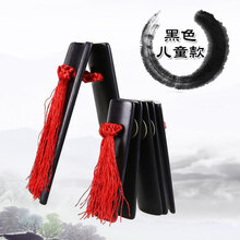 金蝉快板德云社竹板儿童学生初学入门演奏响板 老竹黑色儿童+绒布套+电子教材