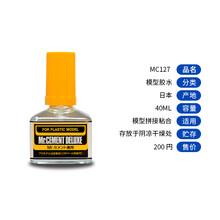 郡士胶水 高达模型粘合 速干溜缝胶MC系列 MS232水贴软化剂带背胶 郡士MC127粘合胶水