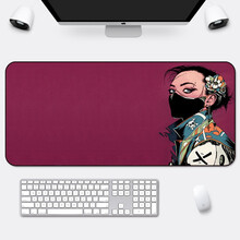 RS 游戏超大鼠标垫定制电竞卡通桌垫大号可爱动漫男女生加厚键盘垫订制 面罩女 80x30cm普厚2mm