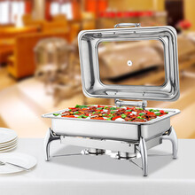 巨博(JOBO) 自助餐炉保温炉电加热9升 保温台保温炉 304不锈钢单格食物盆