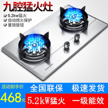 燃气灶 煤气灶双灶 天然气灶双灶  液化气台式嵌入式双眼炉灶聚能猛火 一级能效 不锈钢面板大火力 H13双九头猛火/不锈钢面板 天然气