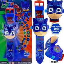 奥特曼投影手表电子手表儿童超人蜘蛛侠玩具卡通24图带盖男孩女生礼物 新款翻盖蒙面侠24图投影