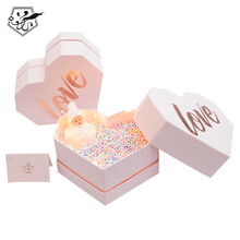 花盟主心型粉色礼盒玩偶套装鲜花速递同城配送七夕情人节毕业礼物生日礼物结婚礼盒送女生