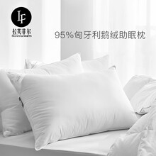 拉芙菲尔 羽绒枕头进口95白鹅绒枕酒店全棉枕芯单人抗菌颈椎枕 白色 48*74cm