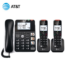 AT&T54102无绳电话机大声无线老人座机家用办公子母机一拖一 黑色一拖二