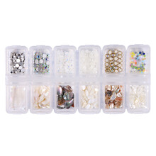 新款网红美甲饰品珍珠贝壳超闪钻铆钉金属圈奢华日系混装指甲装饰 SP-09