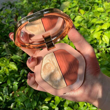 【李佳琪同款 配腮红刷+粉扑】高光腮红一体盘双色修容盘提亮肤色闪粉钻石高光土豆泥脸部修容 【3#柿子甜茶（配高光刷+粉扑）=49】