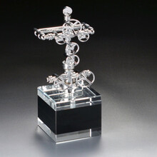 磕头机模型抽油机模型仿真金属井架模型大庆特色礼品东营油田新疆摆件 采油树/水晶底座