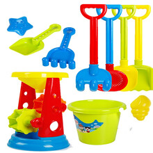 堆沙堡城堡沙滩推车玩具沙漏大号加厚铲子和桶决明子玩具沙20斤装大颗粒套装那宝宝儿童挖沙玩具户外沙池组 沙漏桶配铲耙10件套