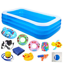 儿童充气游泳池婴儿家用超大戏水池宝宝洗澡桶小孩洗澡水池 3.0米三层豪华套餐游泳池