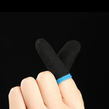 睿戴康防汗游戏指套吃鸡手指套手游手套职业大拇指电竞打王者荣耀神器防手汗防滑触屏玩和平精英防手出汗神器 碳纤维无接缝指套蓝边一对