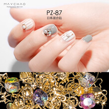 美潮日式美甲钻饰品美甲贴钻混合套装合金钻金属铆钉水钻平底钻指甲贴片美甲饰品批发 PZ-87