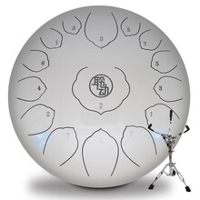 聆动空灵鼓15音无忧忘忧色空鼓手碟钢舌鼓成人儿童初学者专业级14寸西洋打击乐器 14寸15音珍珠白+鼓架