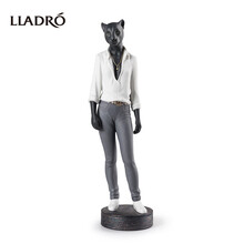 LLADRO雅致 豹首人身 女士瓷偶(亮面配哑光) 瓷器摆件
