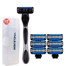 英吉利 剃须刀手动刮胡刀5层刀片升级加强版 1刀架6刀头