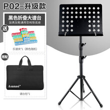 阿萨娜丝乐谱架可升降型曲谱架大乐谱架古筝二胡古筝琴谱架吉他小提琴谱台 升级版P02（加高1.8米）黑色+乐谱夹+包