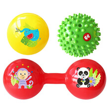 费雪 儿童玩具球 婴儿按摩球类玩具宝宝初级训练球 儿童小皮球 新生儿训练球套装F0905