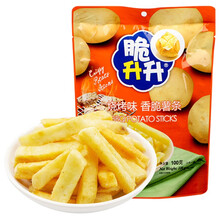 脆升升100g*4袋香脆薯条原味黄油土豆条虾薯片办公室网红休闲零食大礼包小吃膨化食品100g 烧烤味100g*2袋
