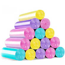 垃圾袋家用加厚手提大号塑料袋子家庭黑色小厨房背心式圾垃袋 彩色 买200送300【共500只25卷】