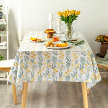 锦色华年 轻奢北欧家用桌布TPU防水防油免清洗长方形布艺台布餐桌布 可定制 素馨桌布 140*220cm