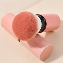 美卡芙优 腮红刷子伸缩式便携带盖单支刷 粉饼散粉刷蜜粉修容刷一支装 化妆刷子 彩妆 化妆刷工具 粉色