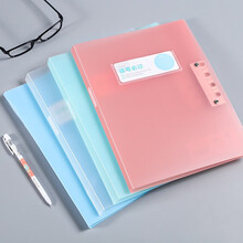 递乐 A3单夹子试卷夹高中小学生用彩色快劳夹小清新文件夹讲义夹办公用品分类整理 12170 蓝色（4个装）