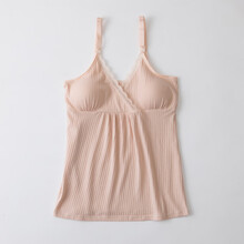 南极人哺乳背心孕妇吊带免穿文胸纯棉上衣产后喂奶薄款春夏睡衣女 吊带（肤色）免穿文胸 XXL【纯棉建议140-160斤】