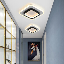 VVS美学灯 玄关灯阳台灯吸顶灯简约现代走廊灯过道灯现代简约门厅灯入户灯 黑色正方24*24cm单色白光