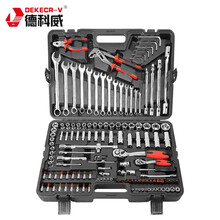 德科威DEKECR-V 汽修工具套装 汽修棘轮套筒扳手 汽修汽保随车工具箱综合137件套DA6-F137