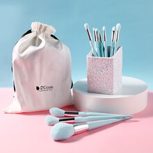 黛蔻（DUcare）化妆刷套装 含眼影刷 散粉刷 修容 腮红 晕染 遮瑕 细节刷 眉刷等10支美彩妆工具刷【冰川蓝】