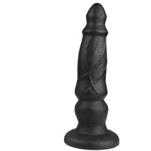 诱生活（Lure）特大后庭粗长肛塞粗女用扩肛器性玩具gay自玩器柔软硅胶拉珠夫妻SM深入式另类性用品 凯撒黑色S号+200ML油